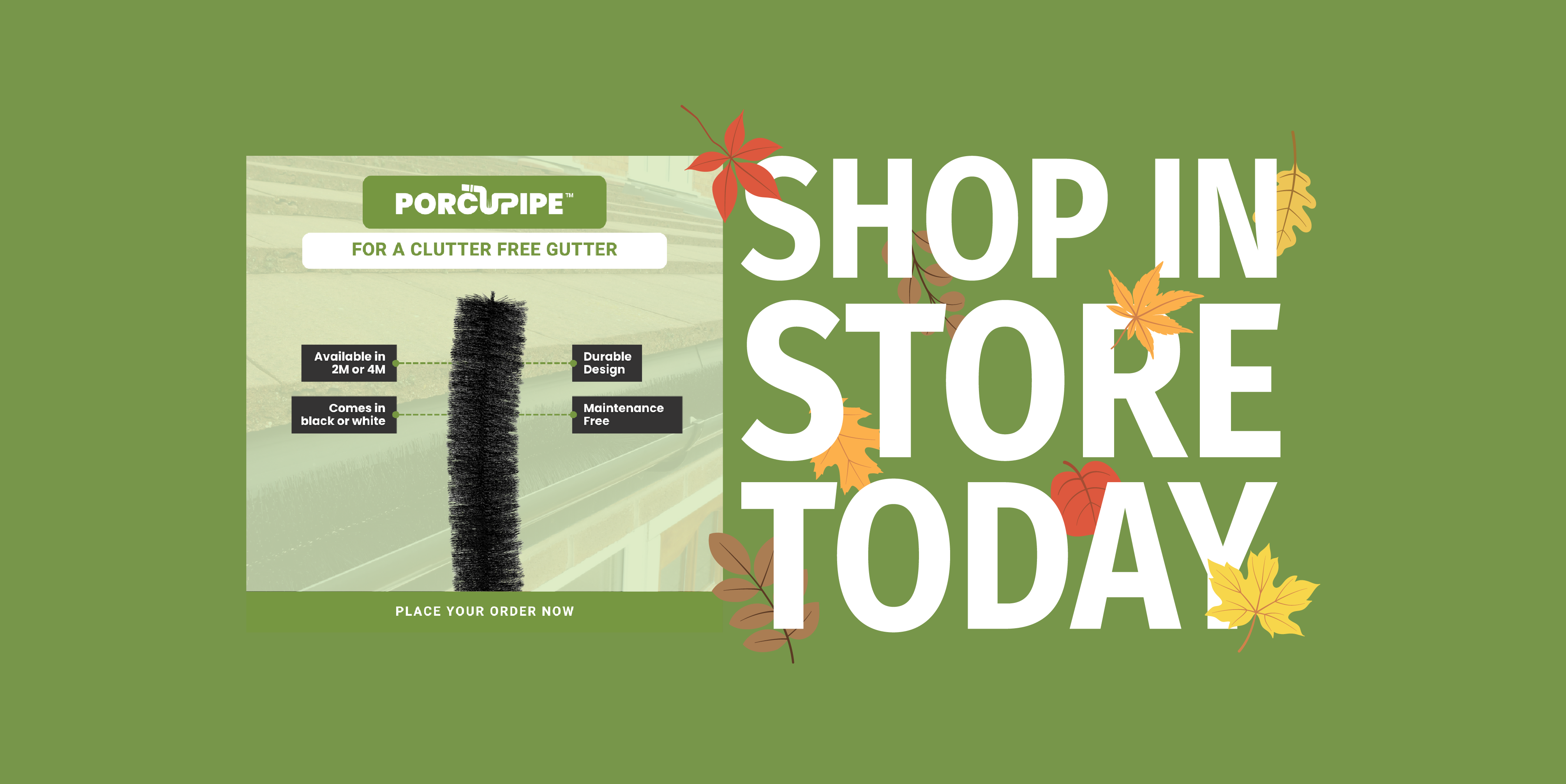 Porcupipe keeps gutters, drains and aco drains clean